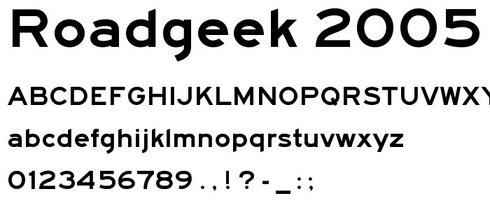 Roadgeek 2005 Series F font